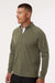Adidas A598 Mens Club 1/4 Zip Sweatshirt Olive Strata Model Side