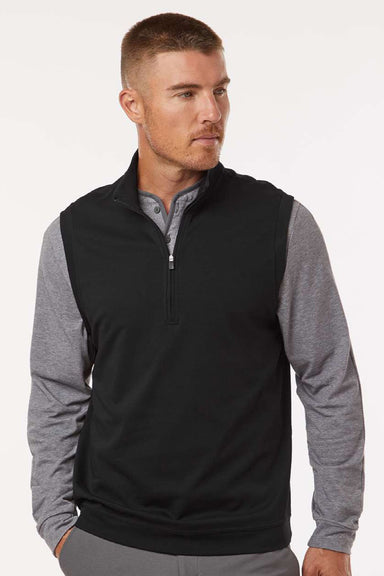 Adidas A599 Mens Club 1/4 Zip Vest Black Model Front