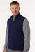 Adidas A599 Mens Club 1/4 Zip Vest Collegiate Navy Blue Model Side