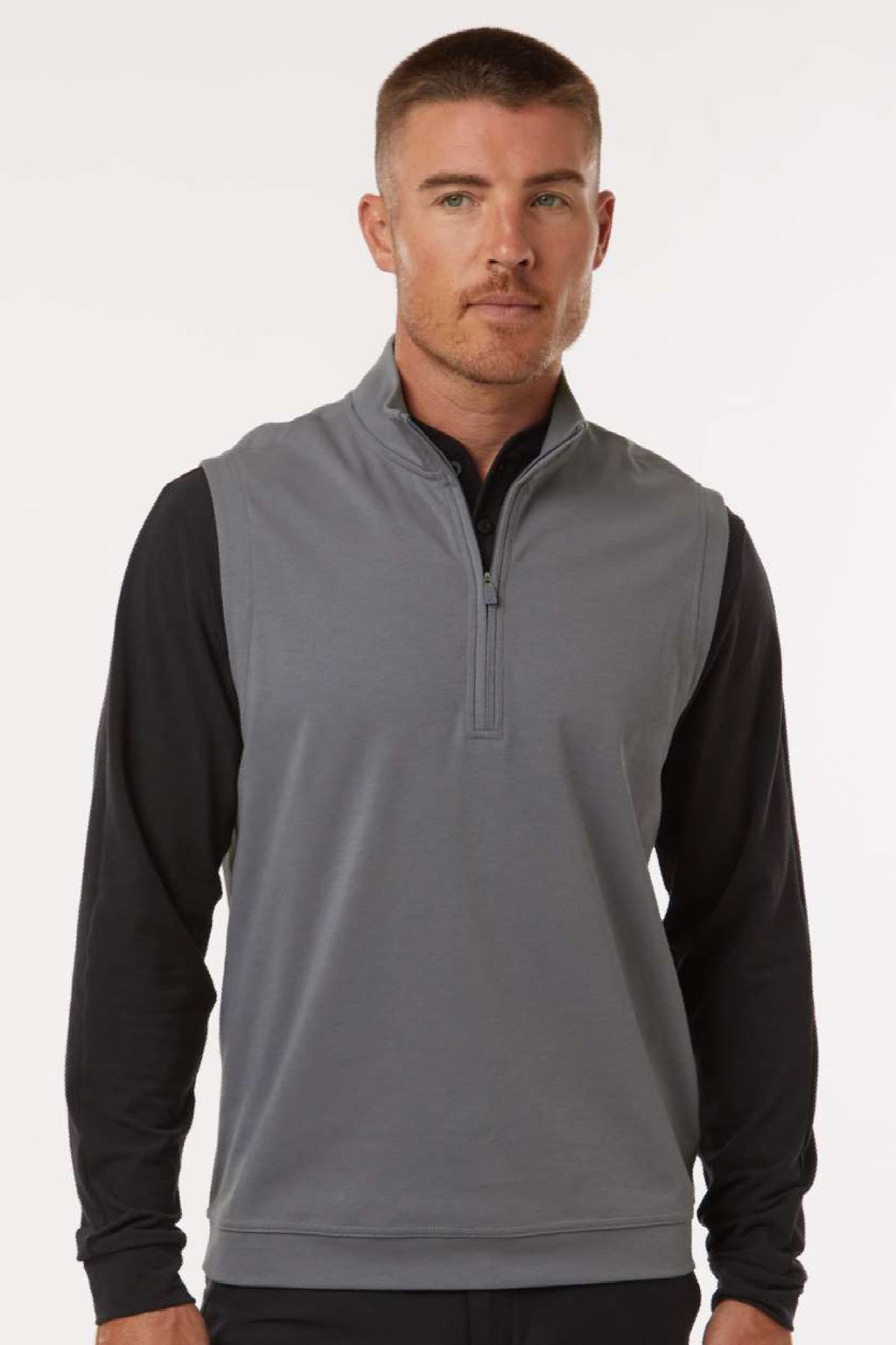 Adidas A599 Mens Club 1/4 Zip Vest Grey Model Front