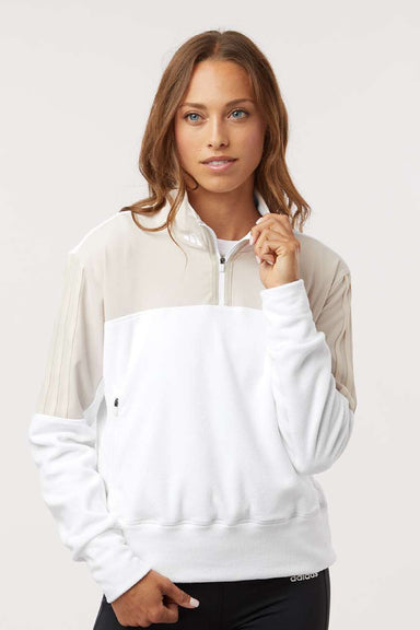 Adidas A601 Womens Fleece 1/4 Zip Sweatshirt Alumina Model Front