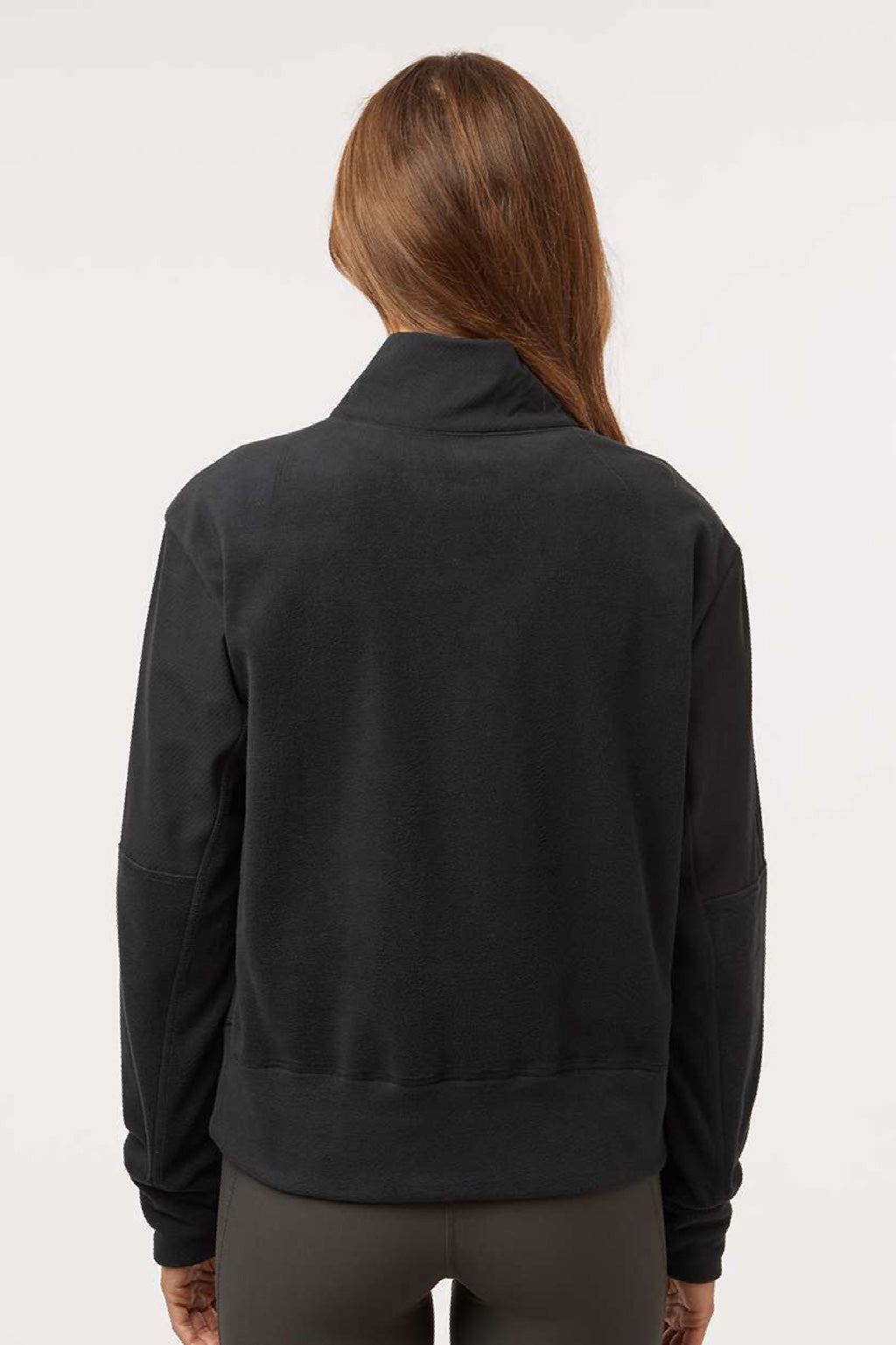 Adidas A601 Womens Fleece 1/4 Zip Sweatshirt Black Model Back