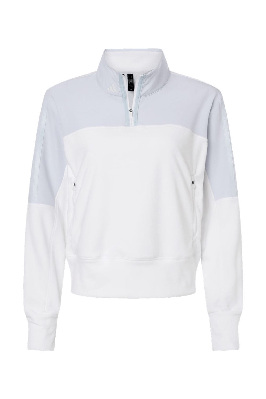 Adidas A601 Womens Fleece 1/4 Zip Sweatshirt Halo Blue Flat Front