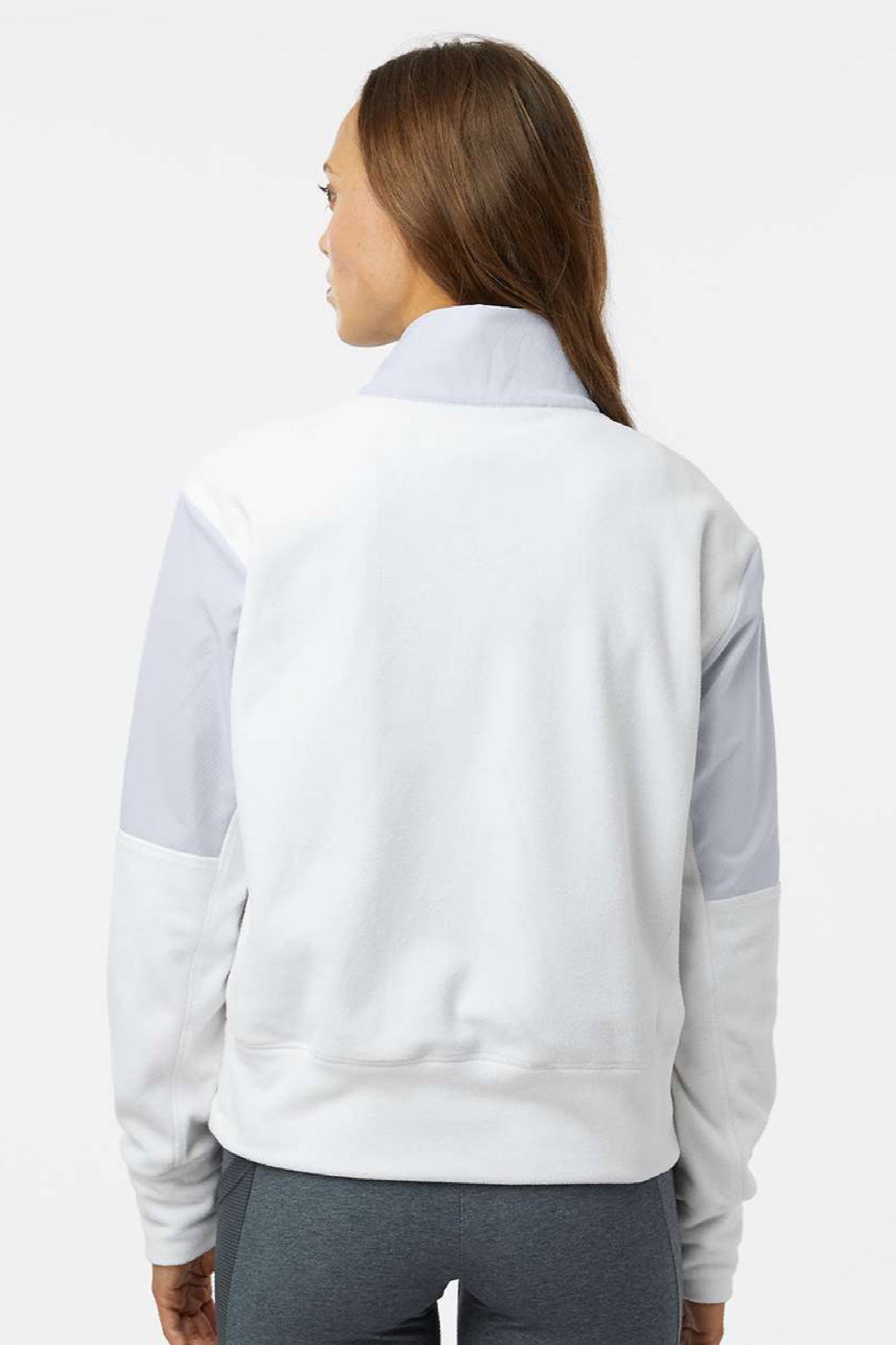 Adidas A601 Womens Fleece 1/4 Zip Sweatshirt Halo Blue Model Back