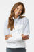 Adidas A601 Womens Fleece 1/4 Zip Sweatshirt Halo Blue Model Front