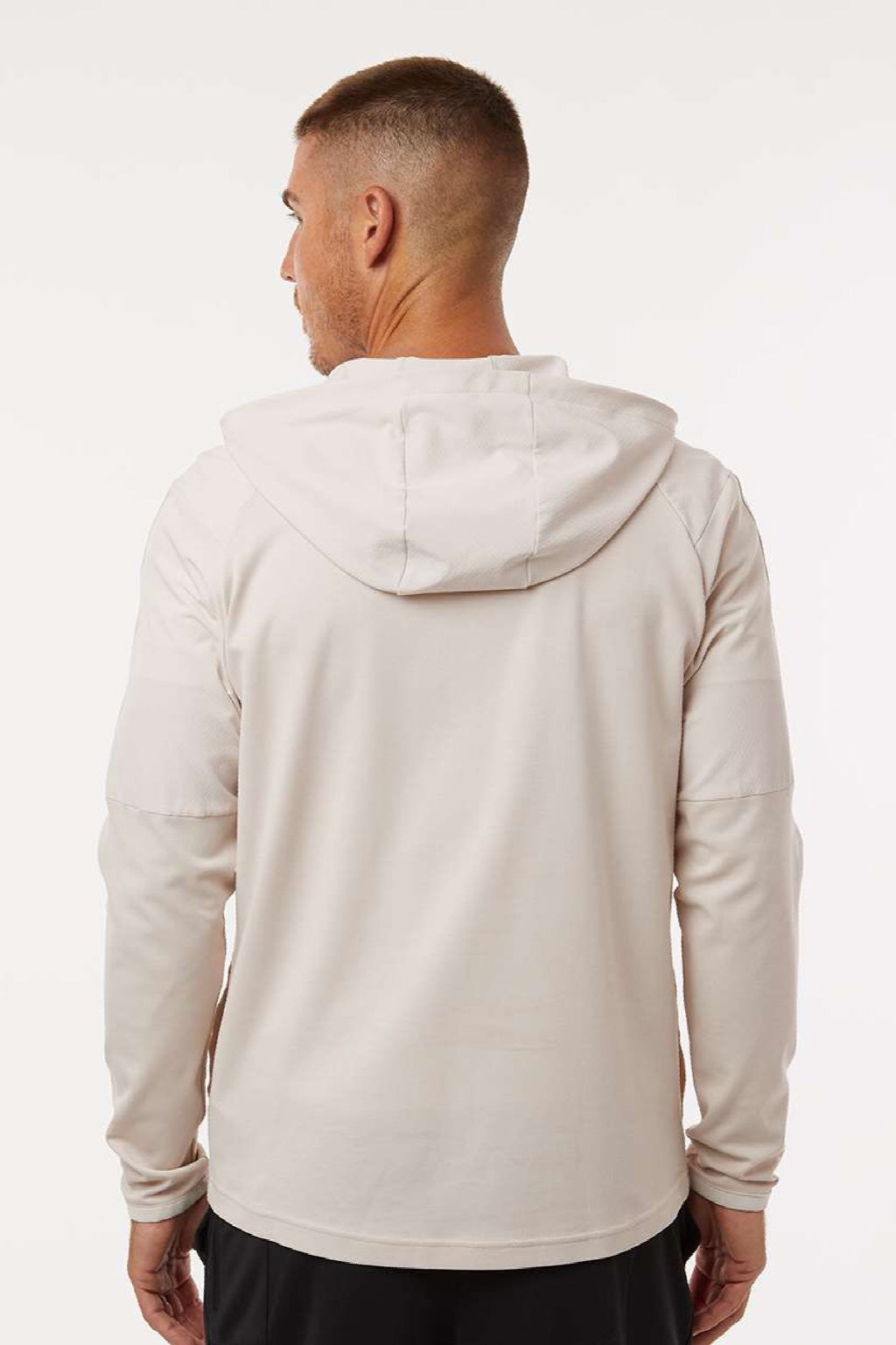 Adidas A607 Mens 1/4 Zip Hooded Anorak Jacket Alumina Model Back