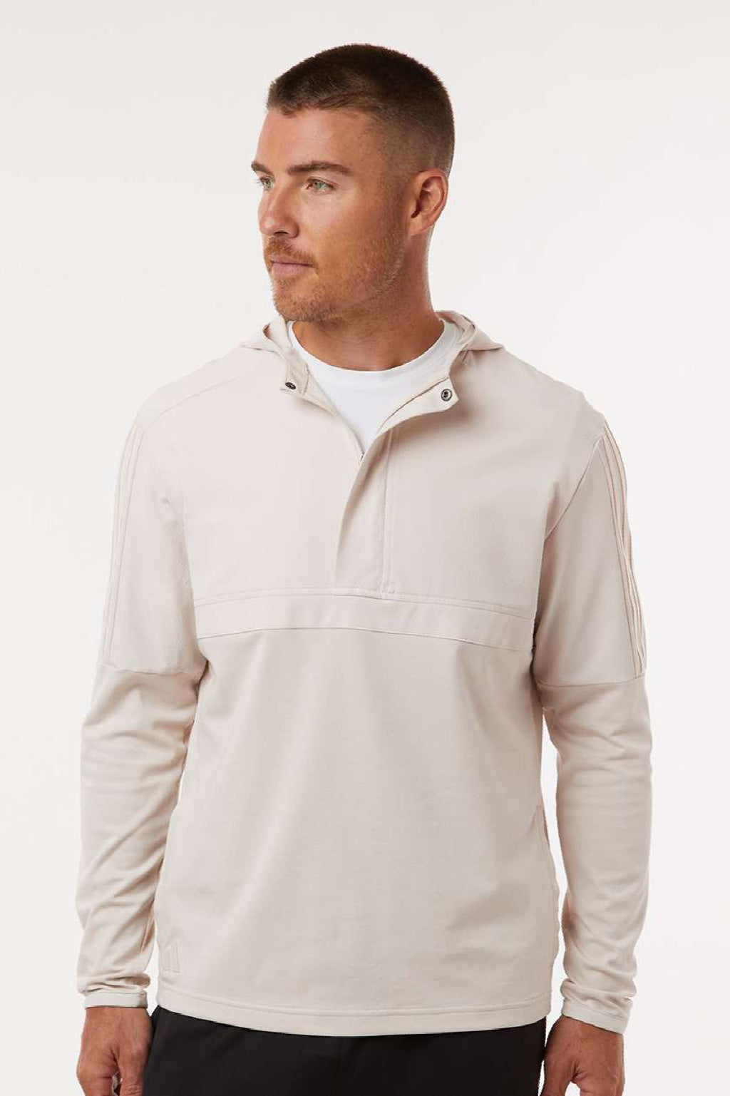 Adidas A607 Mens 1/4 Zip Hooded Anorak Jacket Alumina Model Front