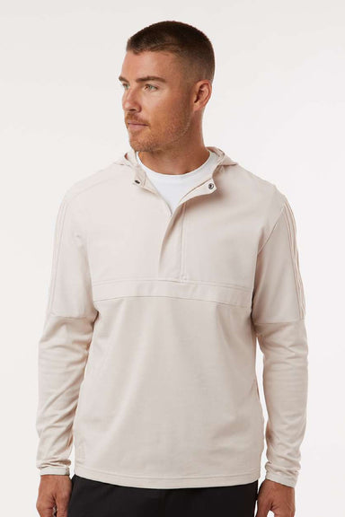 Adidas A607 Mens 1/4 Zip Hooded Anorak Jacket Alumina Model Front