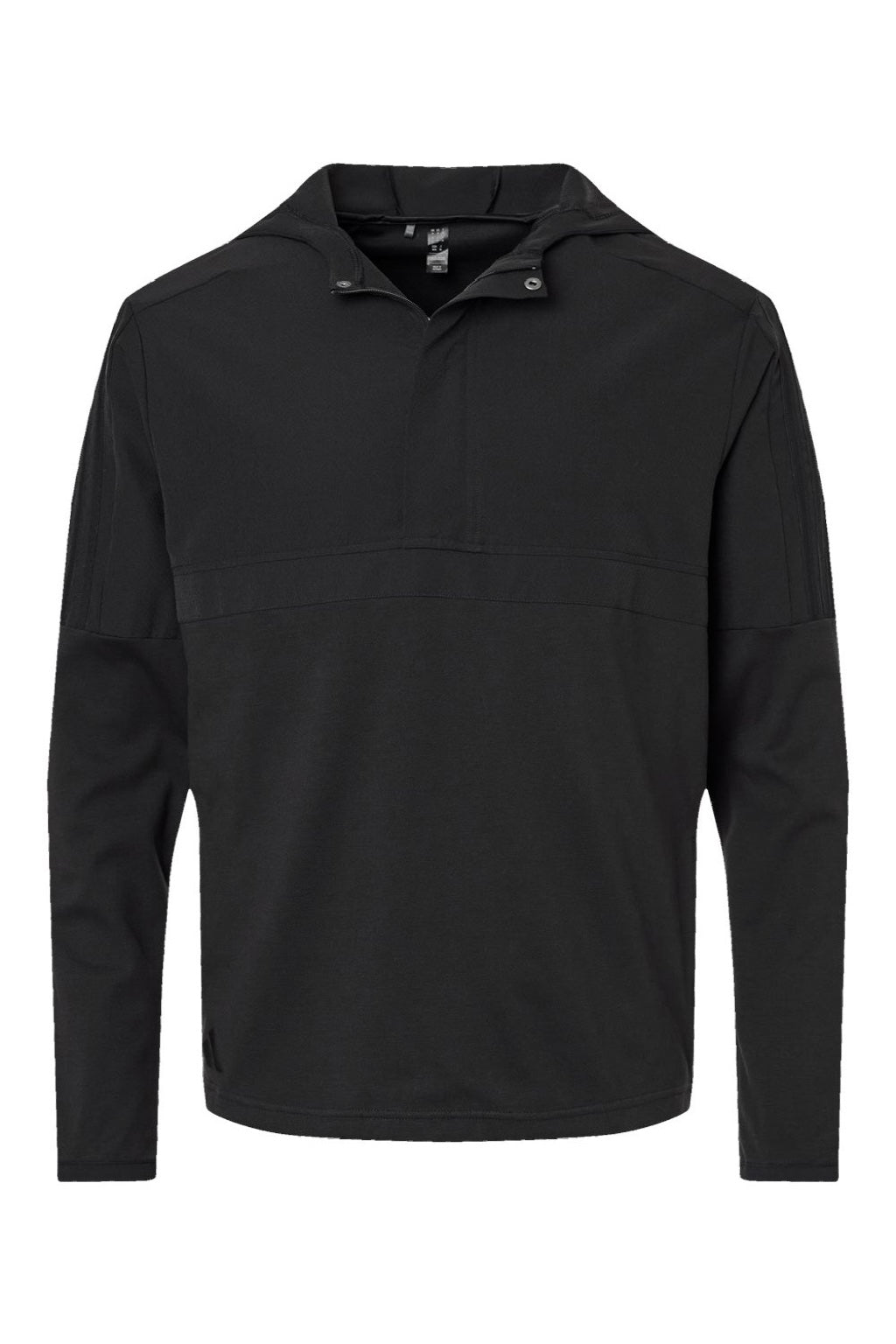 Adidas A607 Mens 1/4 Zip Hooded Anorak Jacket Black Flat Front