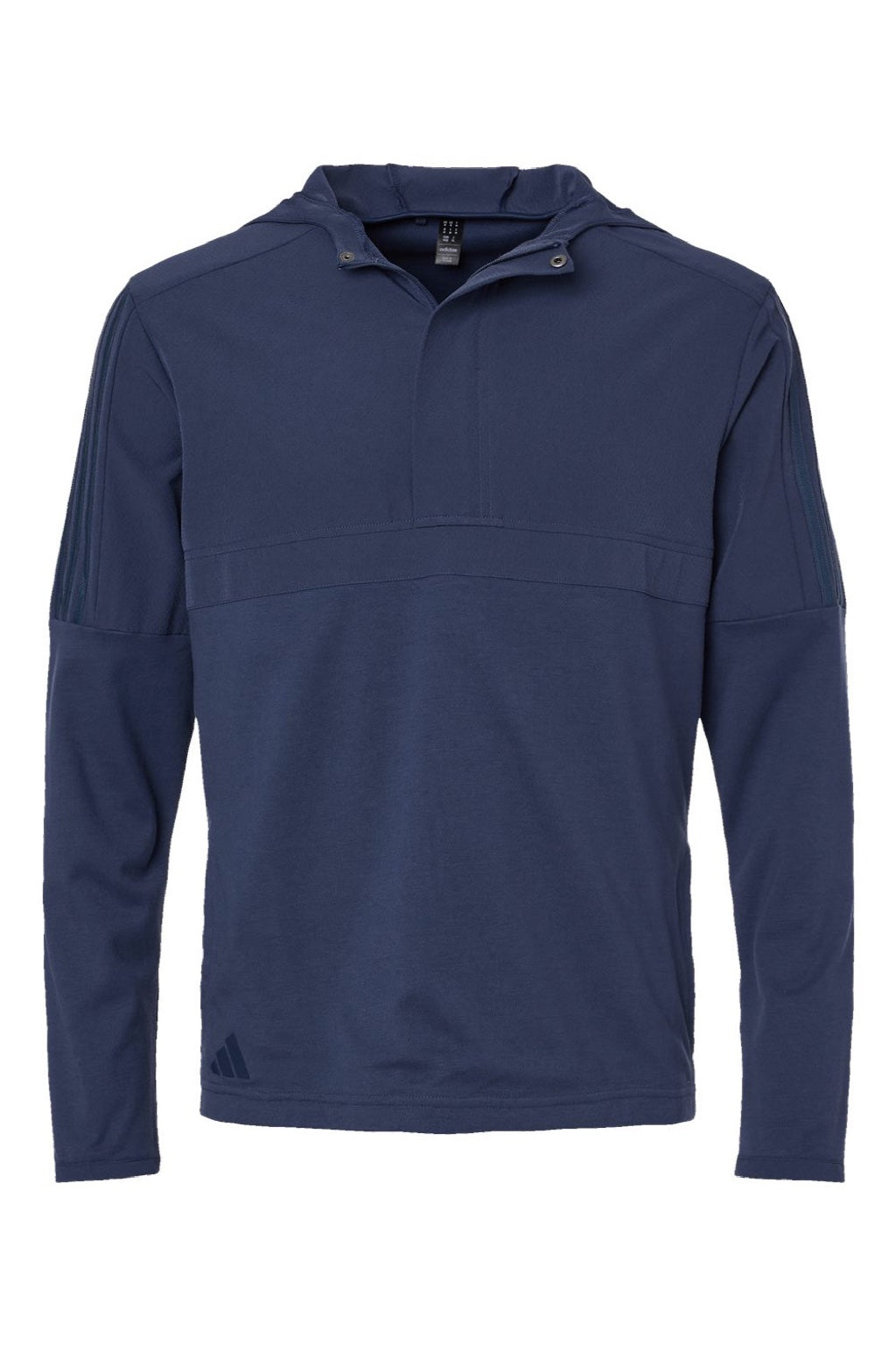 Adidas A607 Mens 1/4 Zip Hooded Anorak Jacket Crew Navy Blue Flat Front