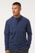 Adidas A607 Mens 1/4 Zip Hooded Anorak Jacket Crew Navy Blue Model Front