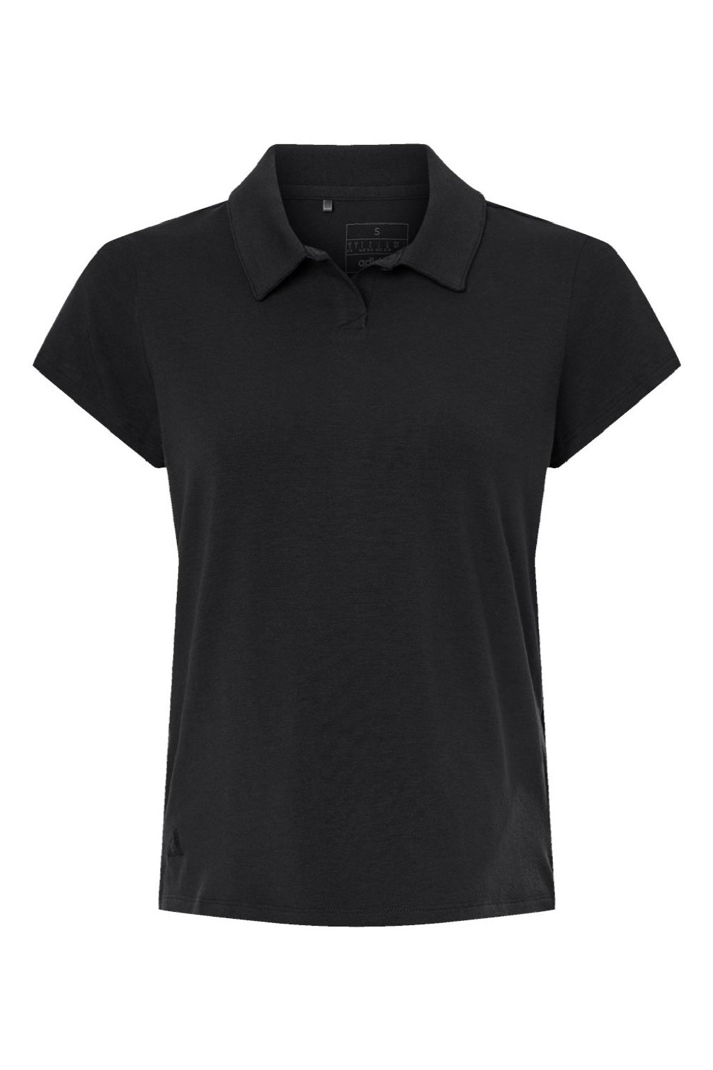 Adidas A690 Womens Short Sleeve Polo Shirt Black Flat Front