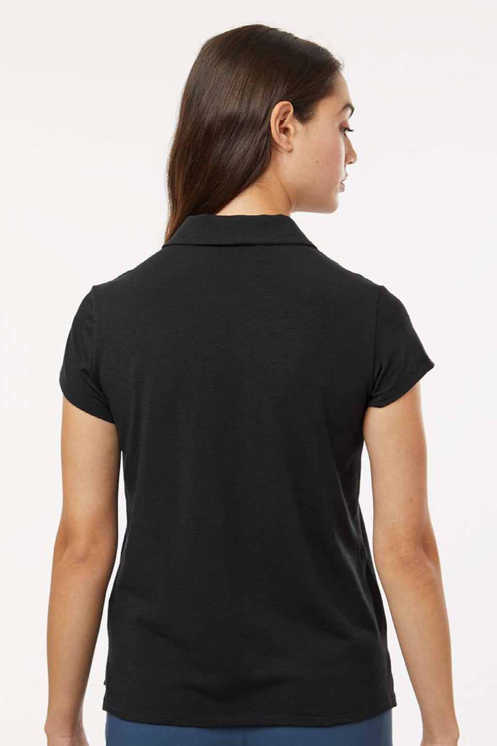 Adidas A690 Womens Short Sleeve Polo Shirt Black Model Back