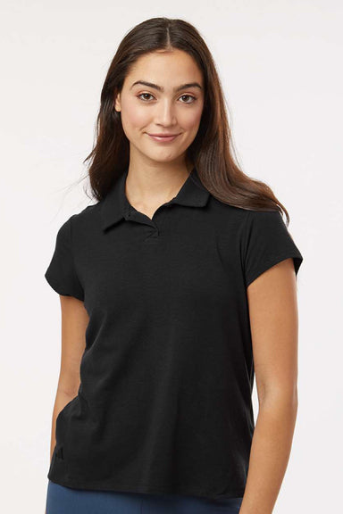 Adidas A690 Womens Short Sleeve Polo Shirt Black Model Front