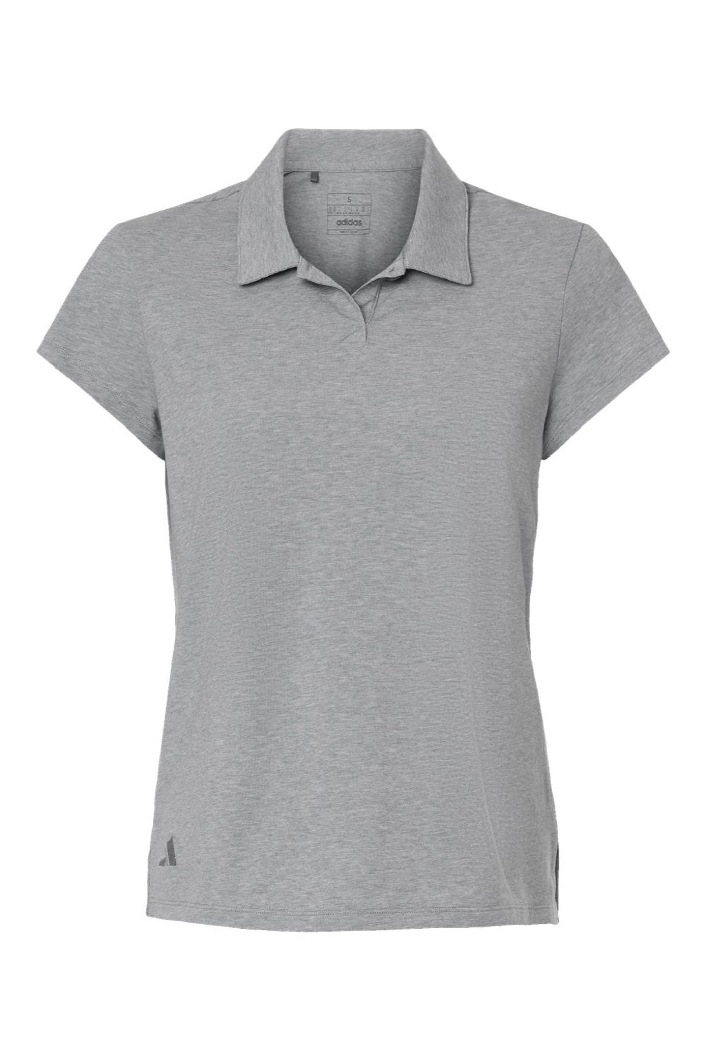 Adidas A690 Womens Short Sleeve Polo Shirt Grey Melange Flat Front