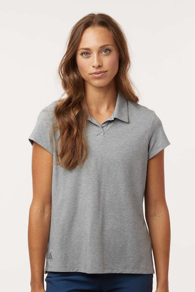 Adidas A690 Womens Short Sleeve Polo Shirt Grey Melange Model Front