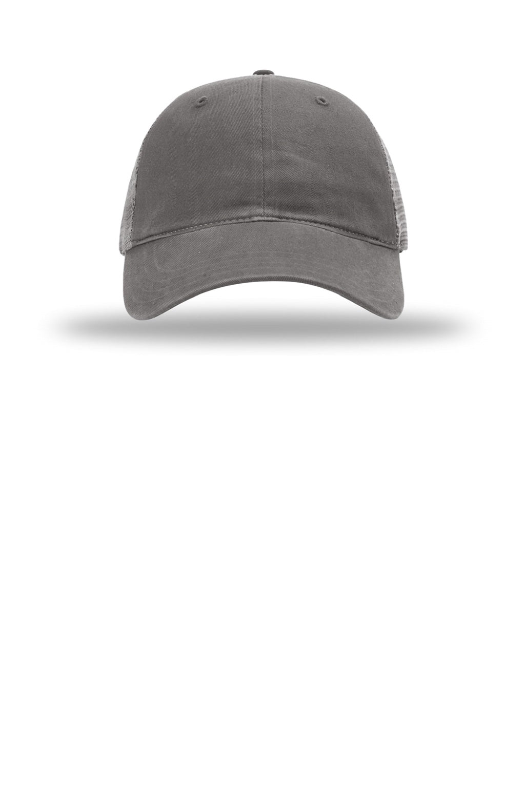 Richardson Hats 111 Mens Garment Washed Snapback Trucker Hat Charcoal Grey Flat Front