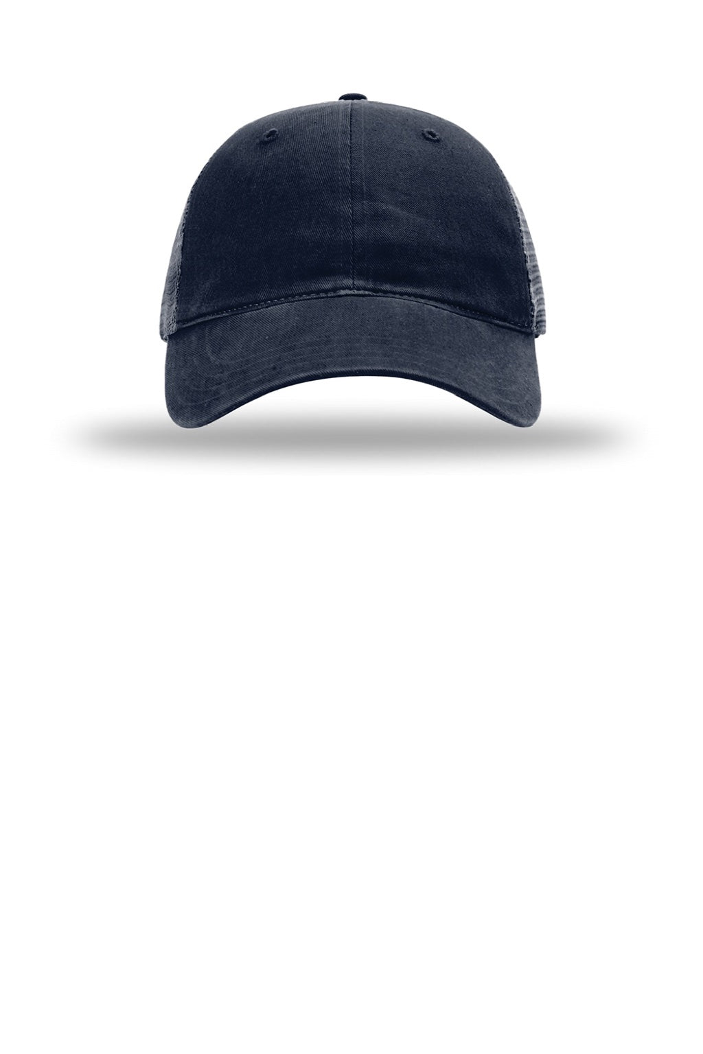 Richardson Hats 111 Mens Garment Washed Snapback Trucker Hat Navy Blue Flat Front