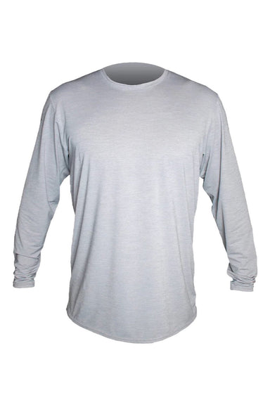 Anetik MVLPRL8 Mens Low Pro Tech Long Sleeve Crewneck T-Shirt Heather Alloy Grey Flat Front