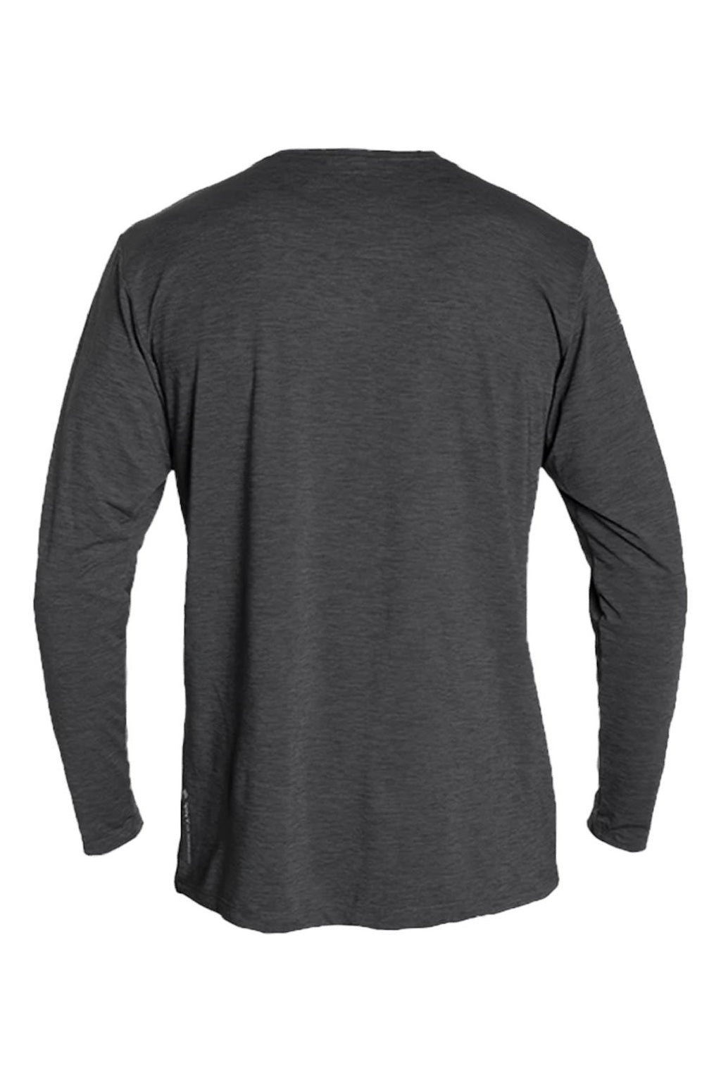 Anetik MVLPRL8 Mens Low Pro Tech Long Sleeve Crewneck T-Shirt Heather Charcoal Grey Flat Back