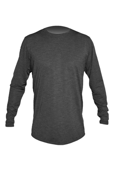 Anetik MVLPRL8 Mens Low Pro Tech Long Sleeve Crewneck T-Shirt Heather Charcoal Grey Flat Front