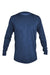 Anetik MVLPRL8 Mens Low Pro Tech Long Sleeve Crewneck T-Shirt Heather Navy Blue Flat Front