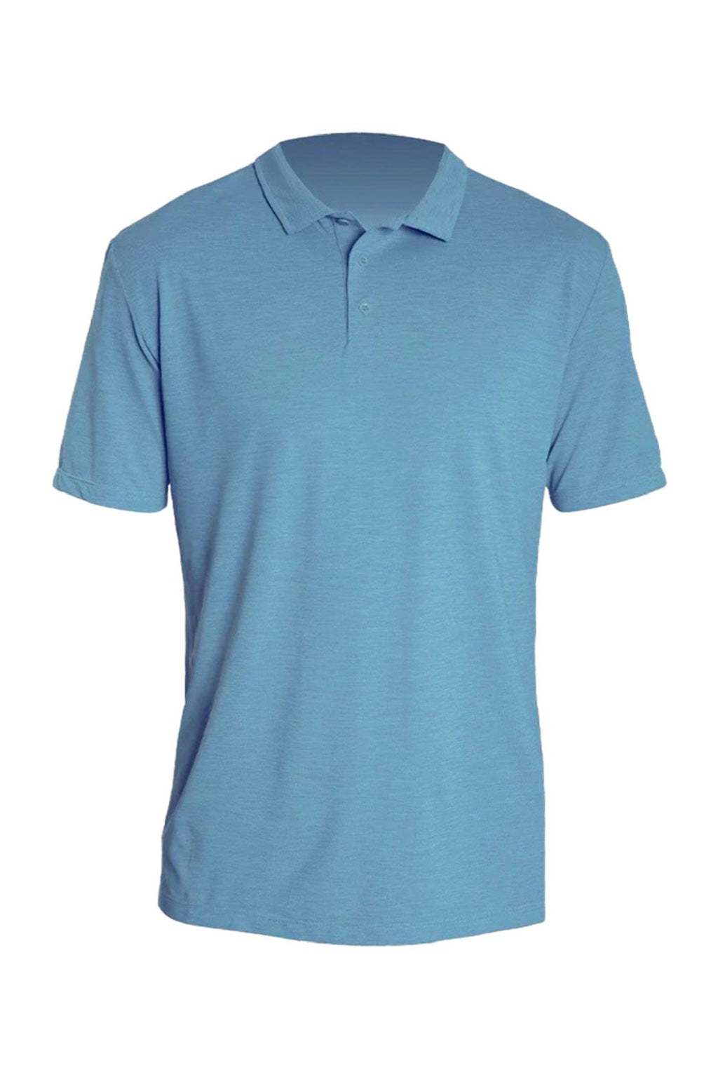 Anetik MPLPRS0 Mens Low Pro Tech Short Sleeve Polo Shirt Heather Bahama Blue Flat Front