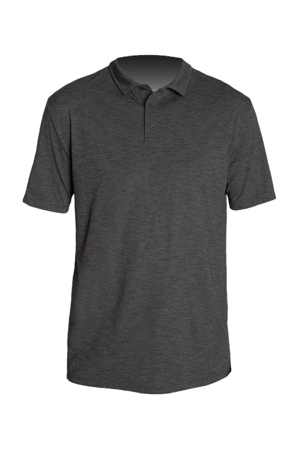 Anetik MPLPRS0 Mens Low Pro Tech Short Sleeve Polo Shirt Heather Charcoal Grey Flat Front