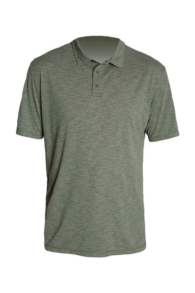 Anetik MPLPRS0 Mens Low Pro Tech Short Sleeve Polo Shirt Heather Dark Olive Green Flat Front