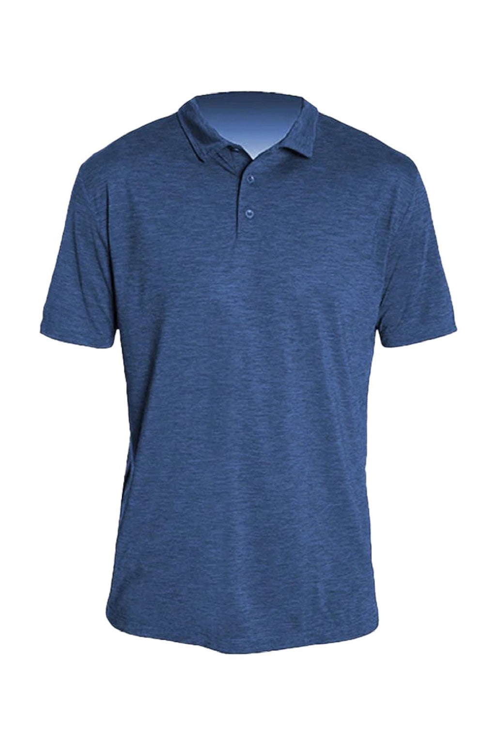 Anetik MPLPRS0 Mens Low Pro Tech Short Sleeve Polo Shirt Heather Navy Blue Flat Front