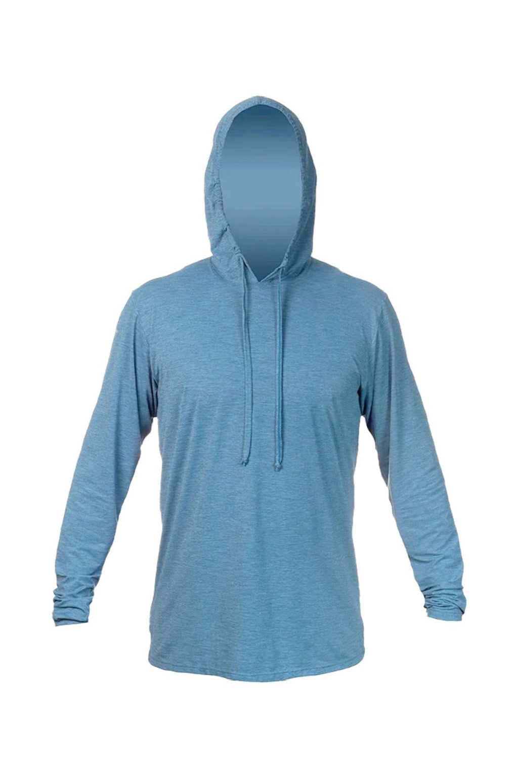 Anetik MVLPRH8 Mens Low Pro Tech Long Sleeve Hooded T-Shirt Hoodie Heather Bahama Blue Flat Front