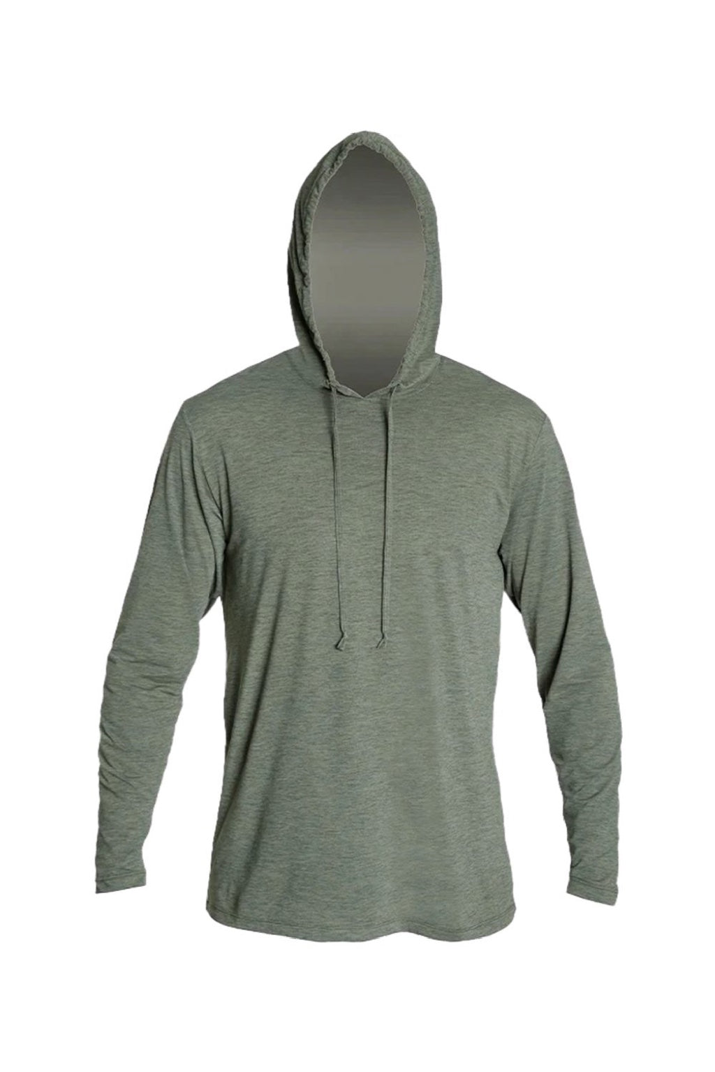 Anetik MVLPRH8 Mens Low Pro Tech Long Sleeve Hooded T-Shirt Hoodie Heather Dark Olive Green Flat Front