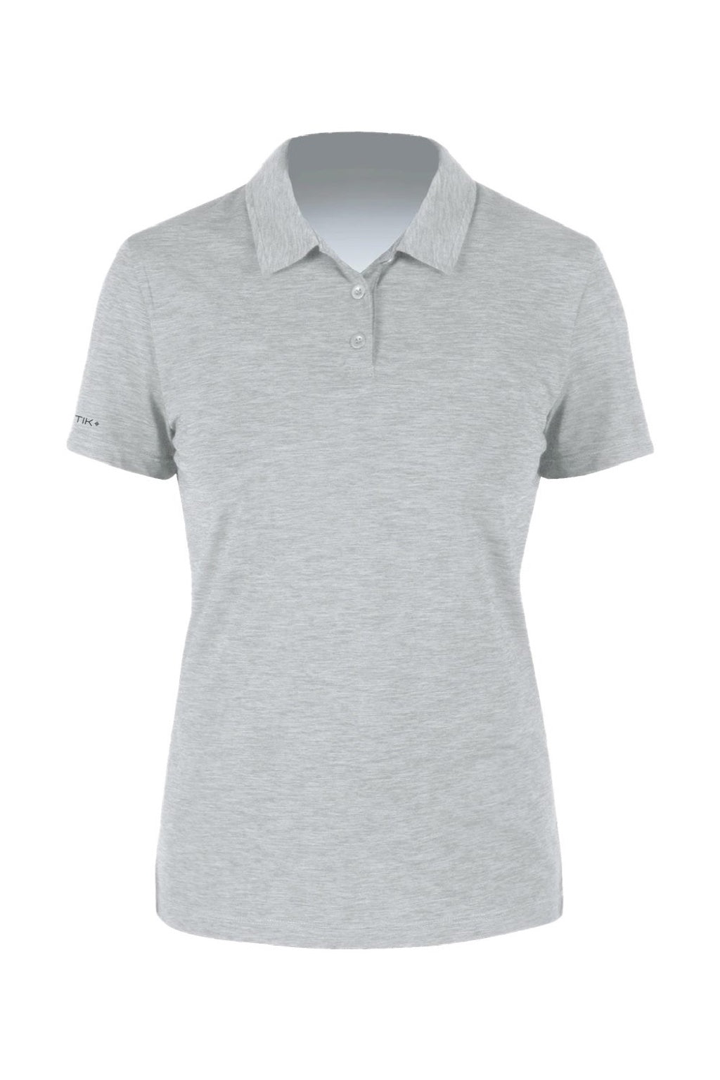 Anetik WPBRZS1 Womens Breeze Tech Short Sleeve Polo Shirt Heather Alloy Grey Flat Front