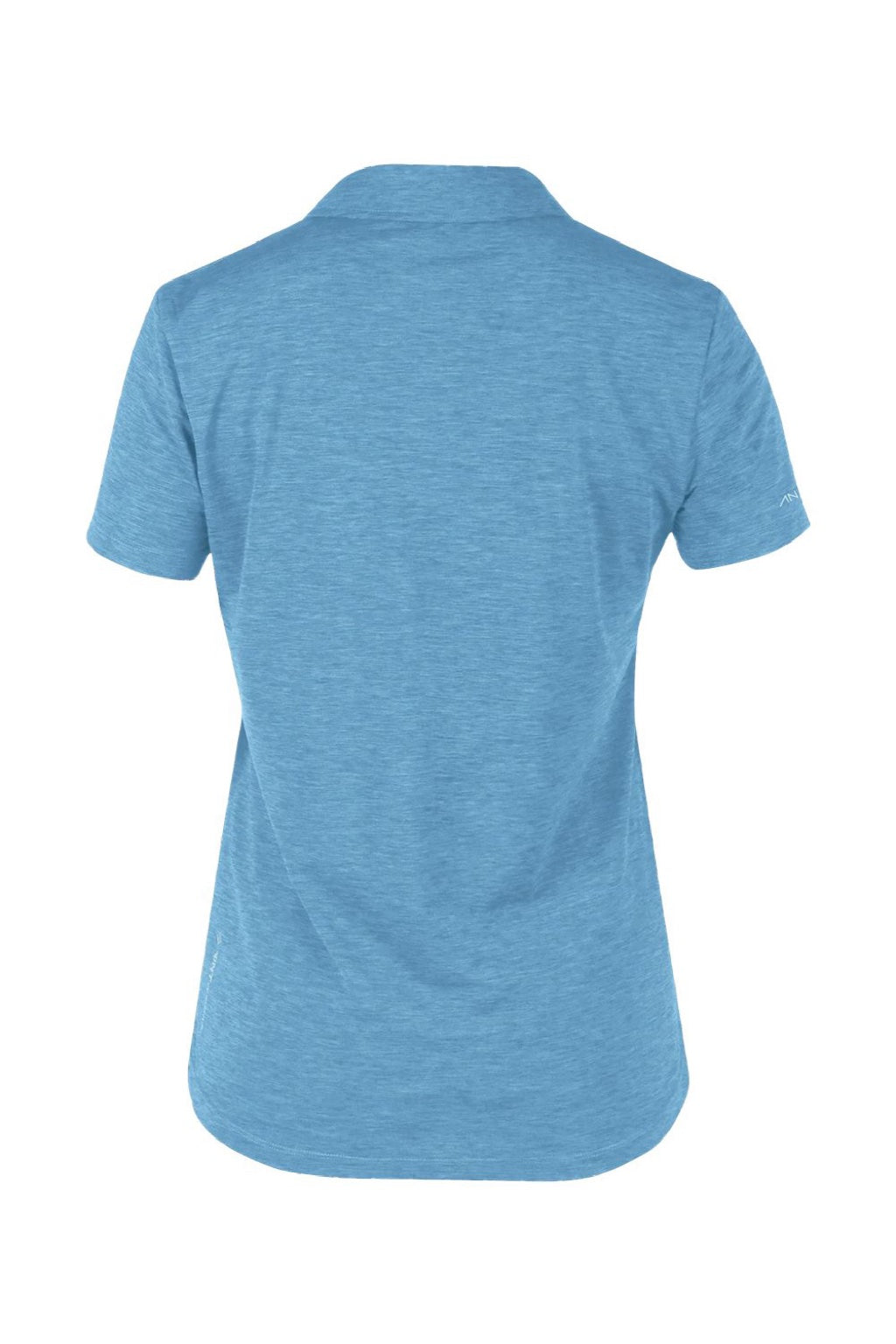 Anetik WPBRZS1 Womens Breeze Tech Short Sleeve Polo Shirt Heather Bahama Blue Flat Back