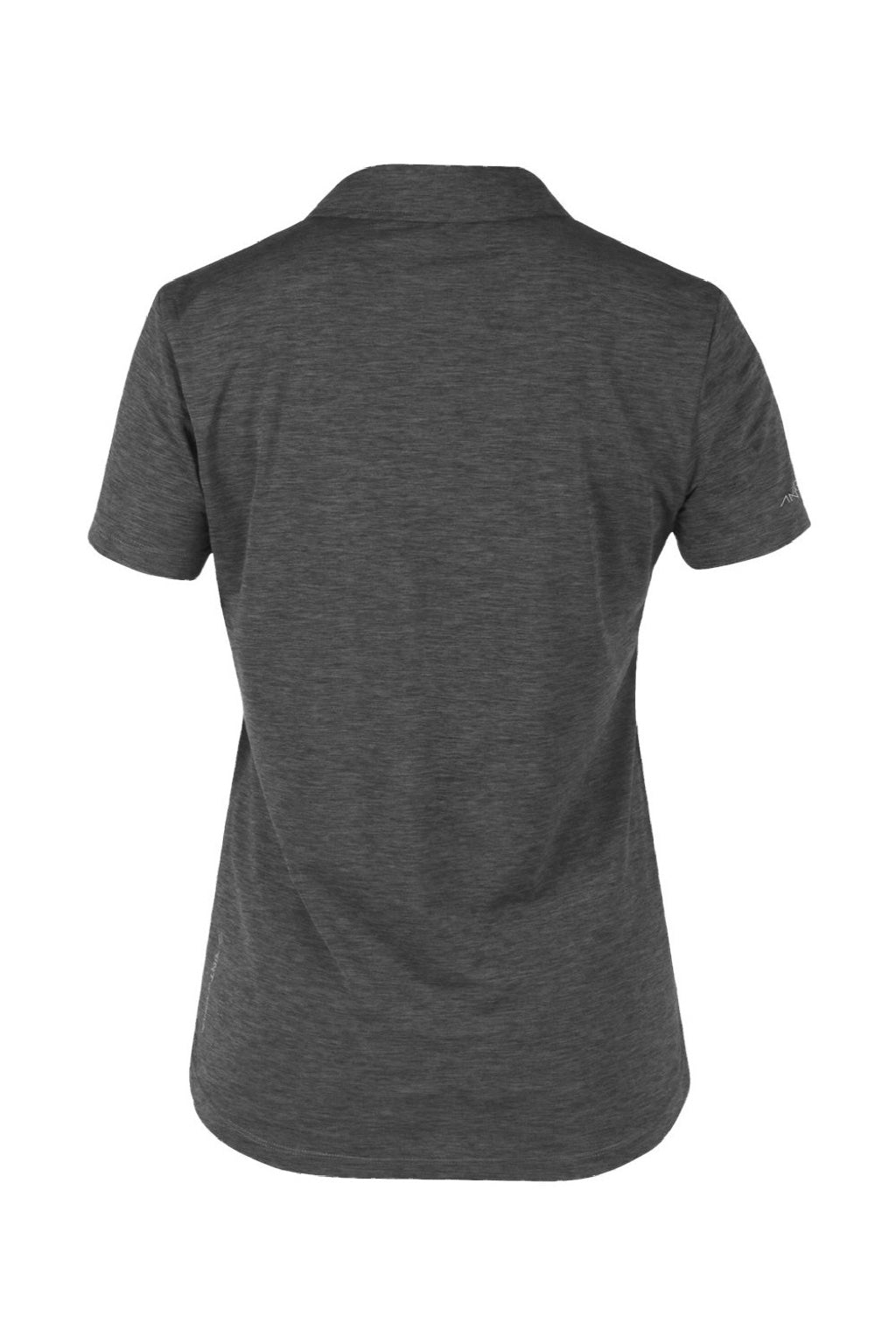 Anetik WPBRZS1 Womens Breeze Tech Short Sleeve Polo Shirt Heather Charcoal Grey Flat Back