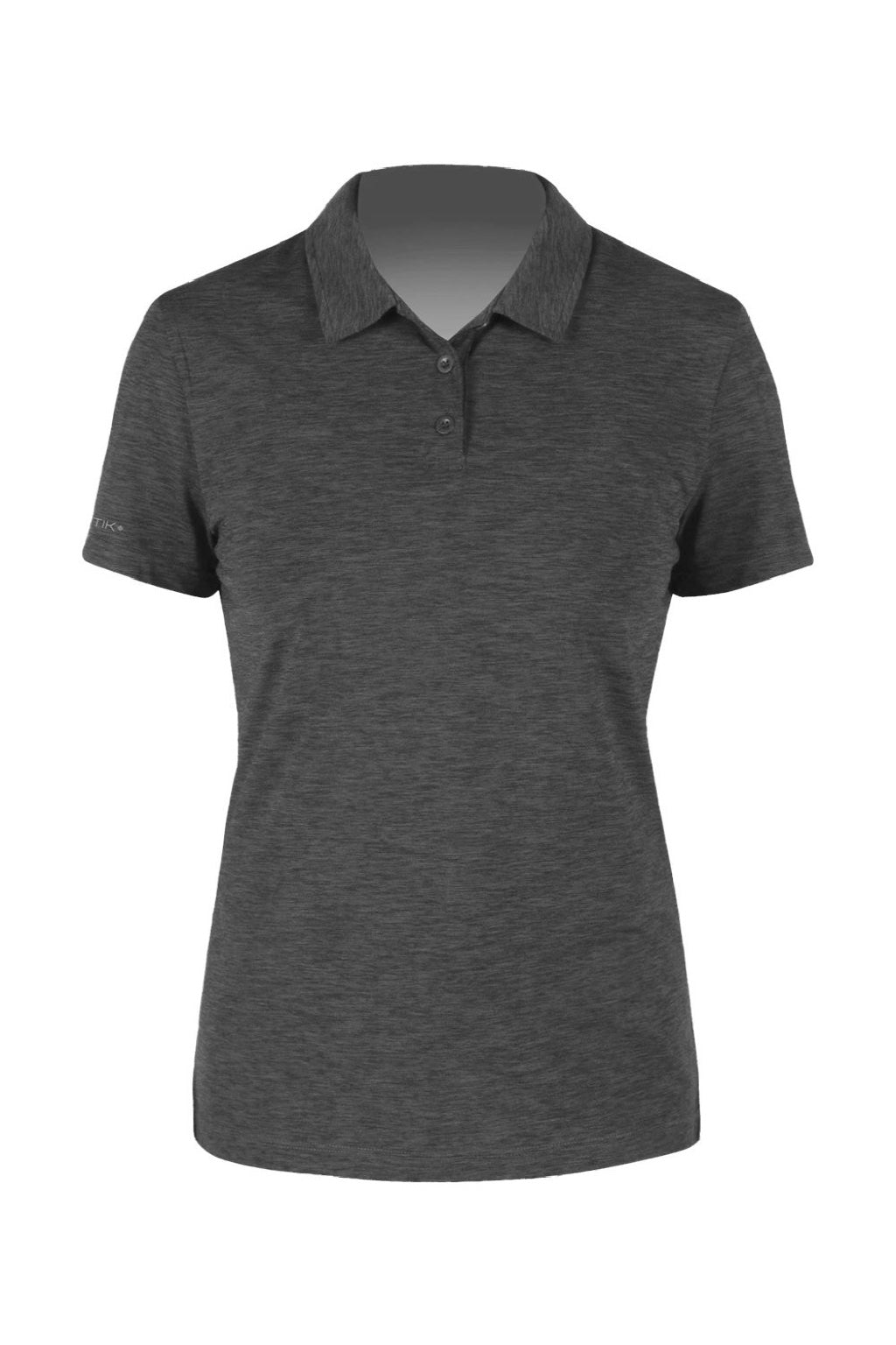 Anetik WPBRZS1 Womens Breeze Tech Short Sleeve Polo Shirt Heather Charcoal Grey Flat Front
