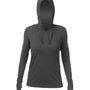 Anetik Womens Breeze Tech Moisture Wicking Hooded Long Sleeve T-Shirt Hoodie w/ Pocket - Heather Charcoal Grey - New