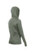 Anetik WSBRZH0 Womens Breeze Tech Hooded Long Sleeve T-Shirt Hoodie Heather Dark Olive Green Flat Back