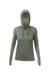 Anetik WSBRZH0 Womens Breeze Tech Hooded Long Sleeve T-Shirt Hoodie Heather Dark Olive Green Flat Front