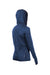 Anetik WSBRZH0 Womens Breeze Tech Hooded Long Sleeve T-Shirt Hoodie Heather Navy Blue Flat Back