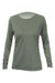 Anetik WSBRZL0 Womens Breeze Tech Long Sleeve Crewneck T-Shirt Heather Dark Olive Green Flat Front