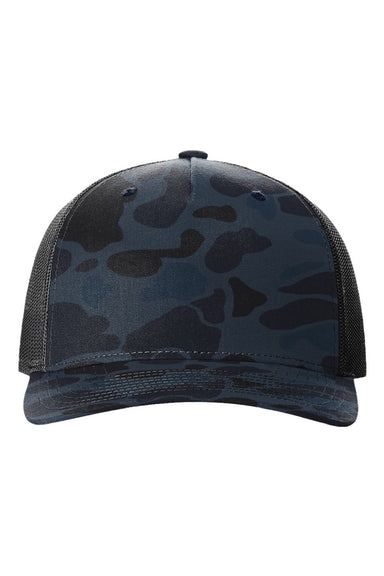 Richardson Hats 112PFP Mens Printed Snapback Trucker Hat Admiral Duck Camo/Black Flat Front