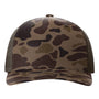 Richardson Hats Mens Printed Snapback Trucker Hat - Bark Duck Camo/Brown - New
