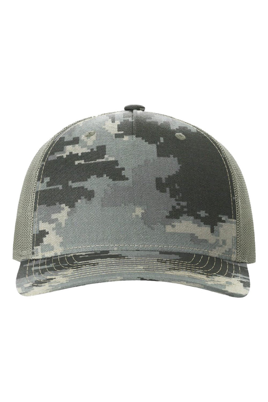 Richardson Hats 112PFP Mens Printed Snapback Trucker Hat Digital Camo/Light Green Flat Front