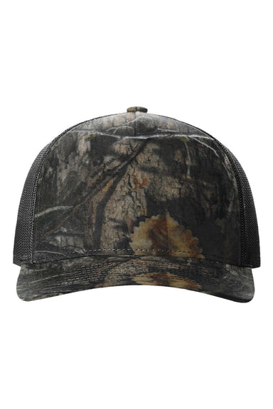 Richardson Hats 112PFP Mens Printed Snapback Trucker Hat Mossy Oak Country DNA/Black Flat Front