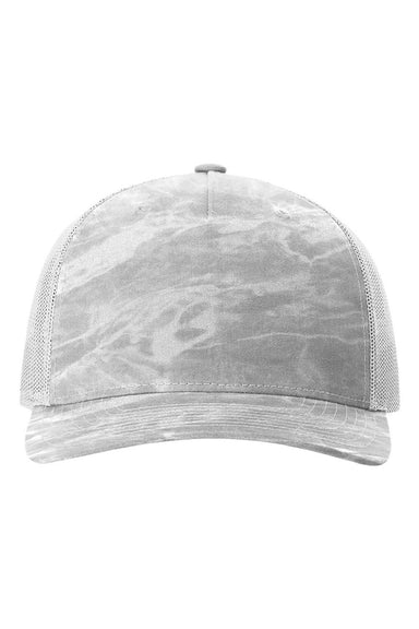 Richardson Hats 112PFP Mens Printed Snapback Trucker Hat Mossy Oak Elements Bonefish/Light Grey Flat Front