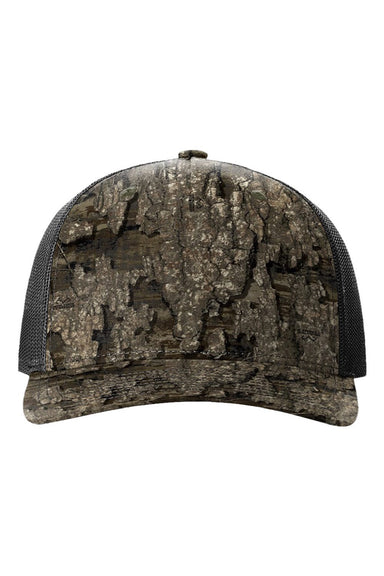 Richardson Hats 112PFP Mens Printed Snapback Trucker Hat Realtree Timber/Black Flat Front