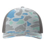 Richardson Hats Mens Printed Snapback Trucker Hat - Saltwater Duck Camo/Charcoal - New