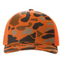 Richardson Hats Mens Printed Snapback Trucker Hat - Blaze Orange Duck Camo/Blaze Orange - New