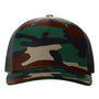 Richardson Hats Mens Printed Snapback Trucker Hat - Green Camo/Black - New